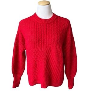 Old Navy Red Oversized Chunky Cropped Sweater Size Small